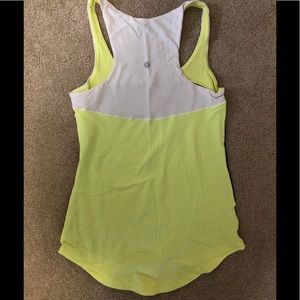 Lululemon racerback tank top navy white yellow 2